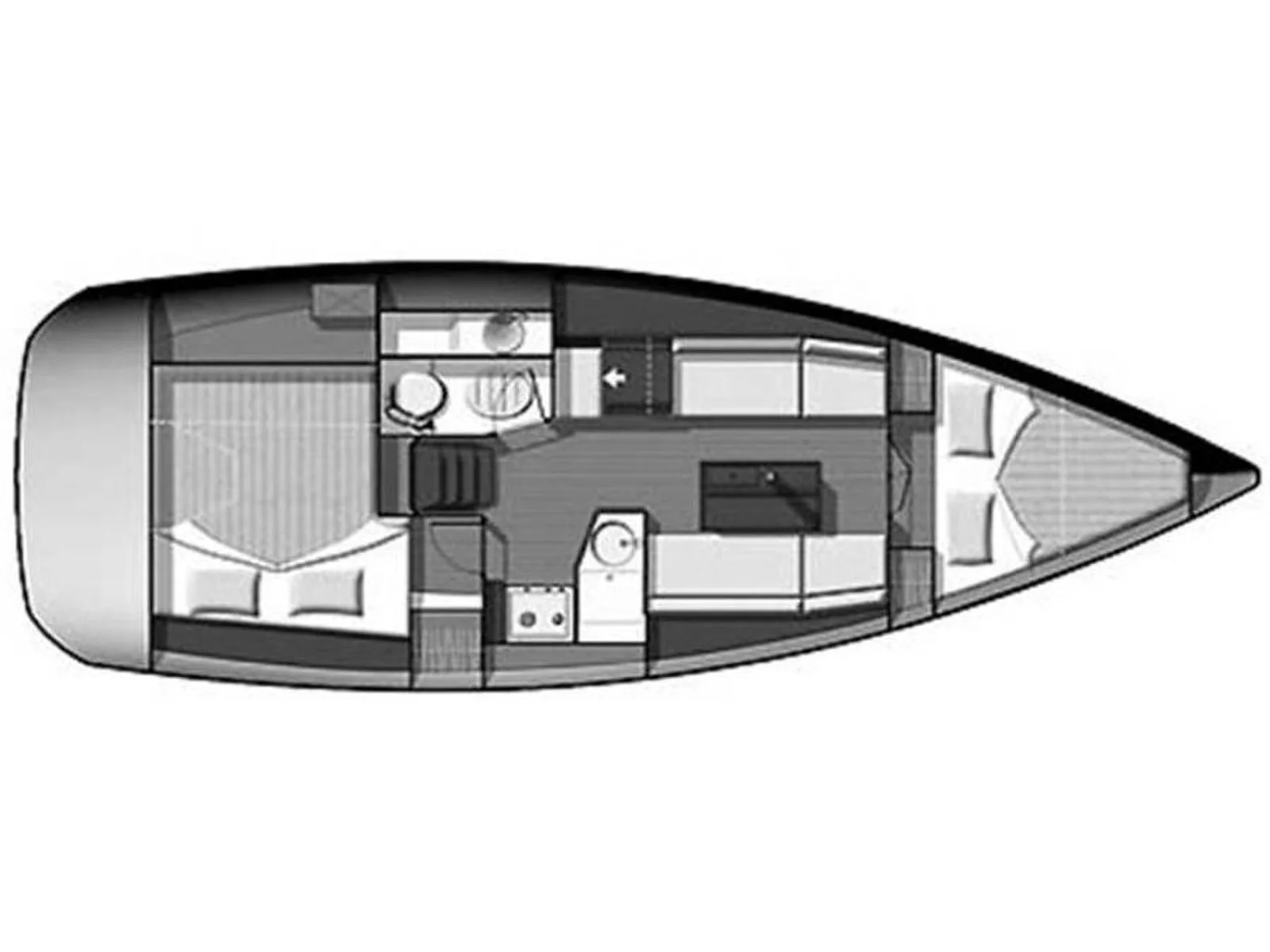 Grundriss der Yacht JEANNEAU Sun Odyssey 33i - Energy
