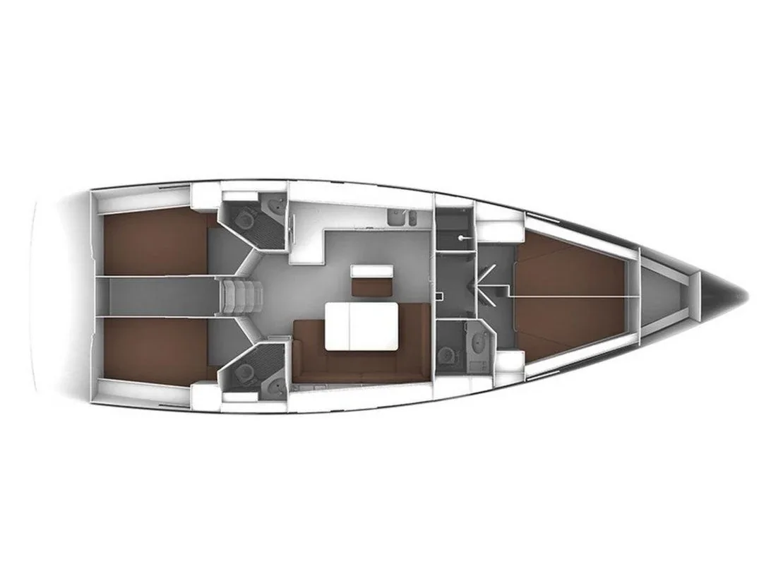 Grundriss der Yacht BAVARIA Cruiser 46 - Sun of Life