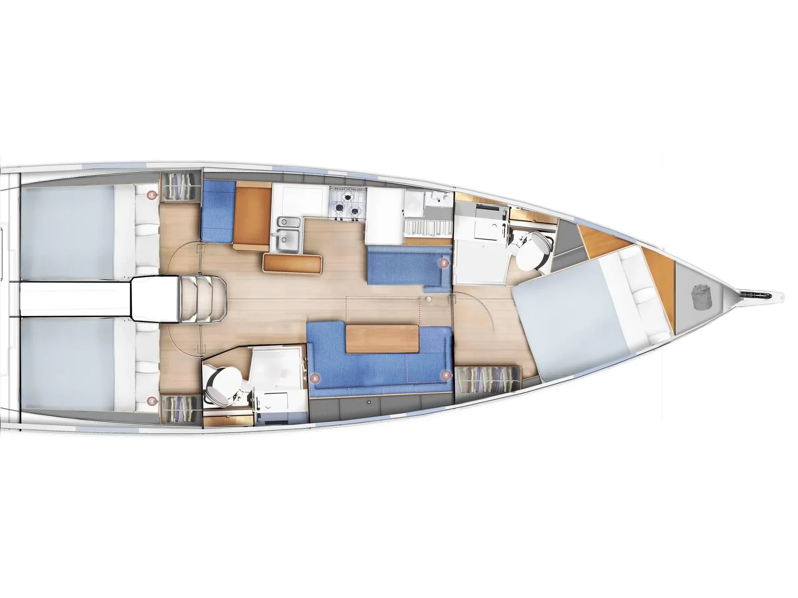 Grundriss der Yacht JEANNEAU Sun Odyssey 410 - Kingfisher