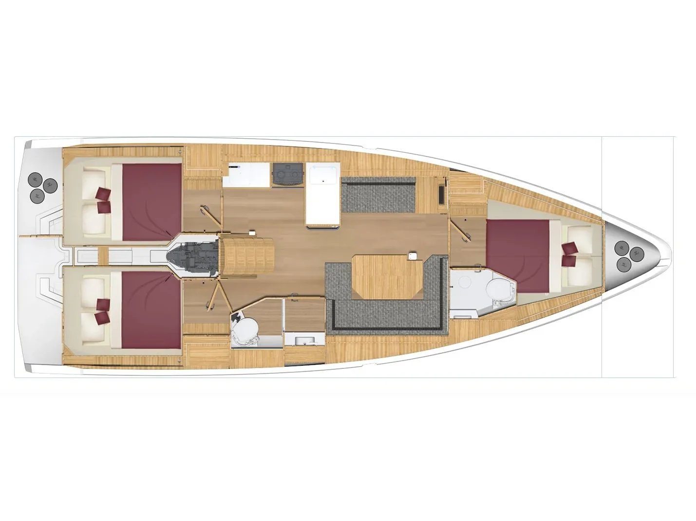 Grundriss der Yacht BAVARIA C38 - Arya