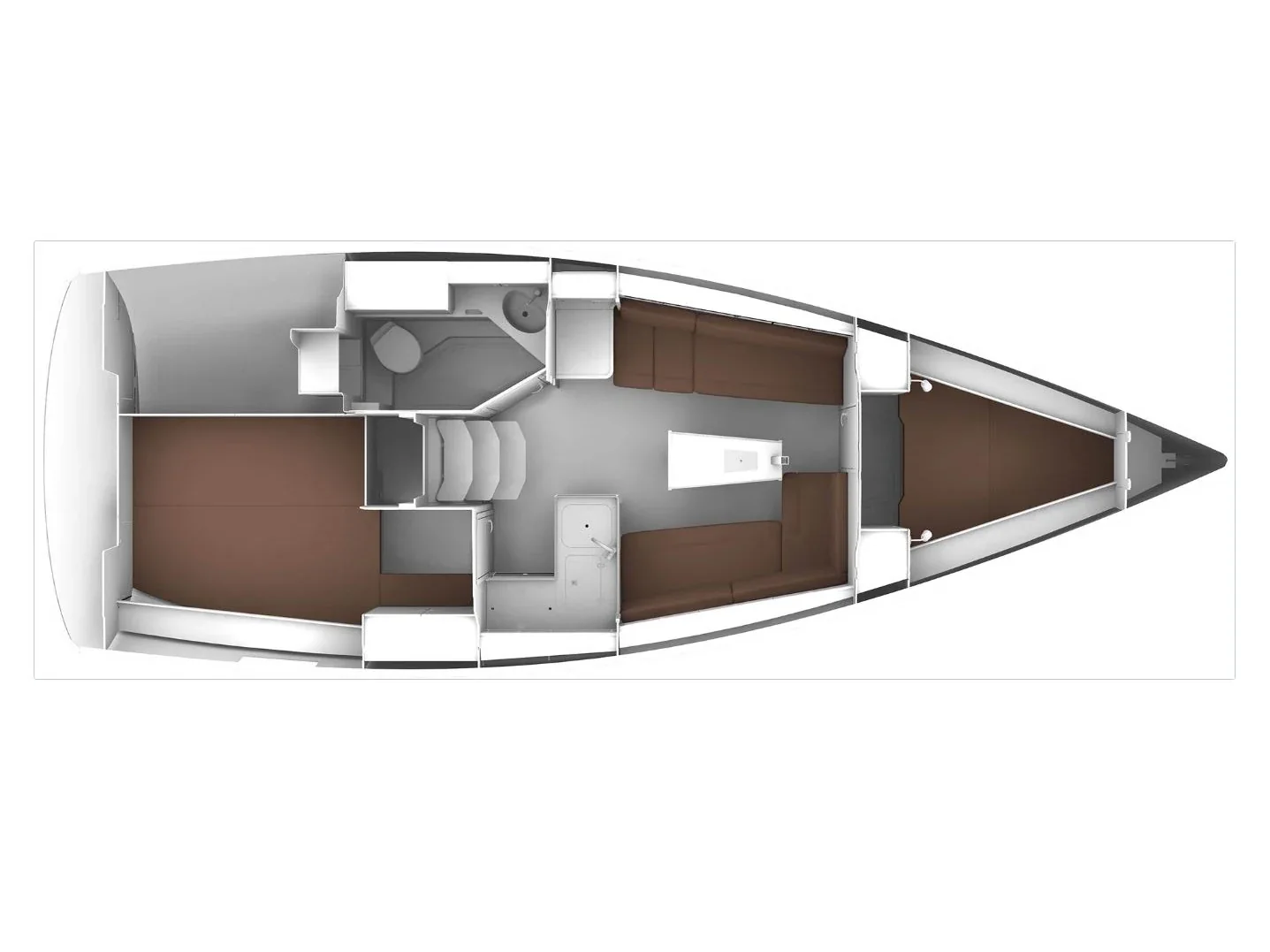 Grundriss der Yacht BAVARIA Cruiser 34 - Kora