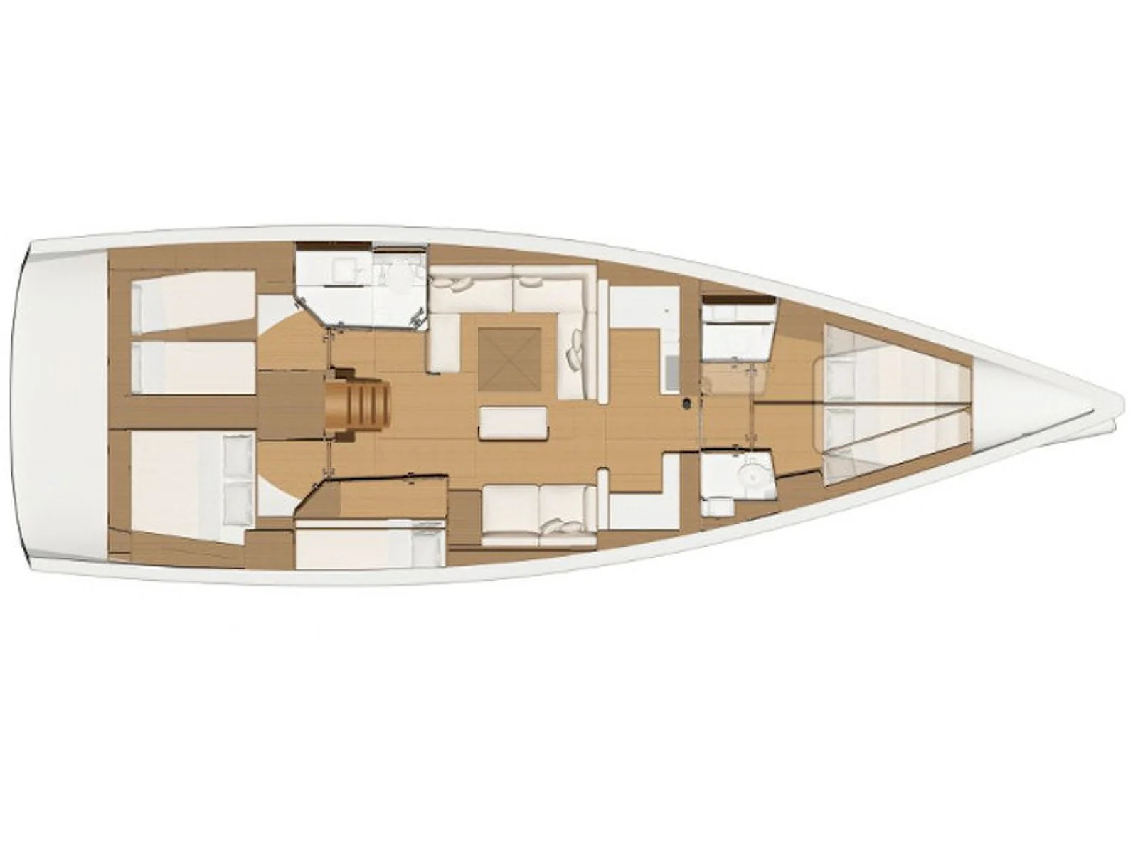 Grundriss der Yacht DUFOUR 520 Grand Large - Holiday Planet