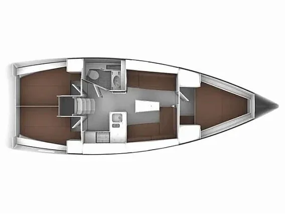 Grundriss der Yacht BAVARIA Cruiser 37 - Flinx