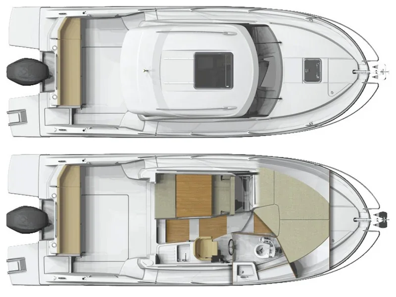 Grundriss der Yacht BENETEAU Antares 8 OB - Lovre