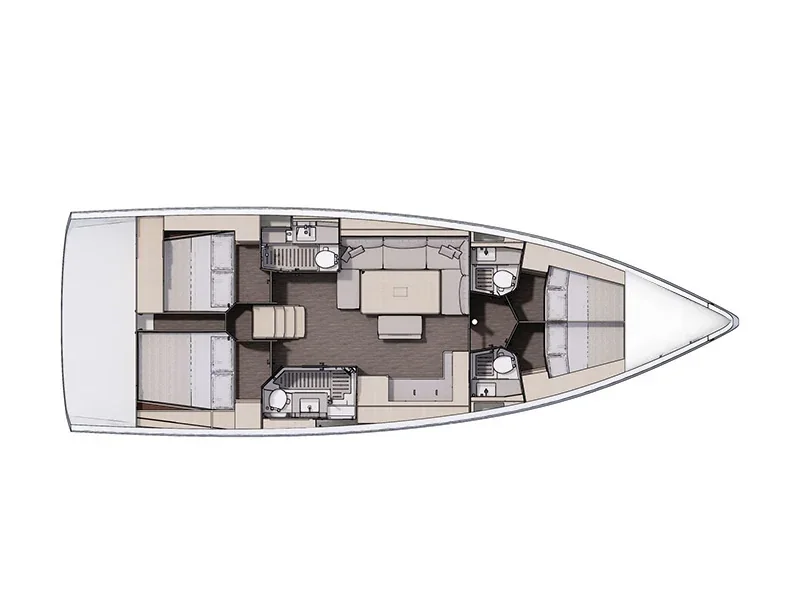 Grundriss der Yacht DUFOUR 470 - Ljubov