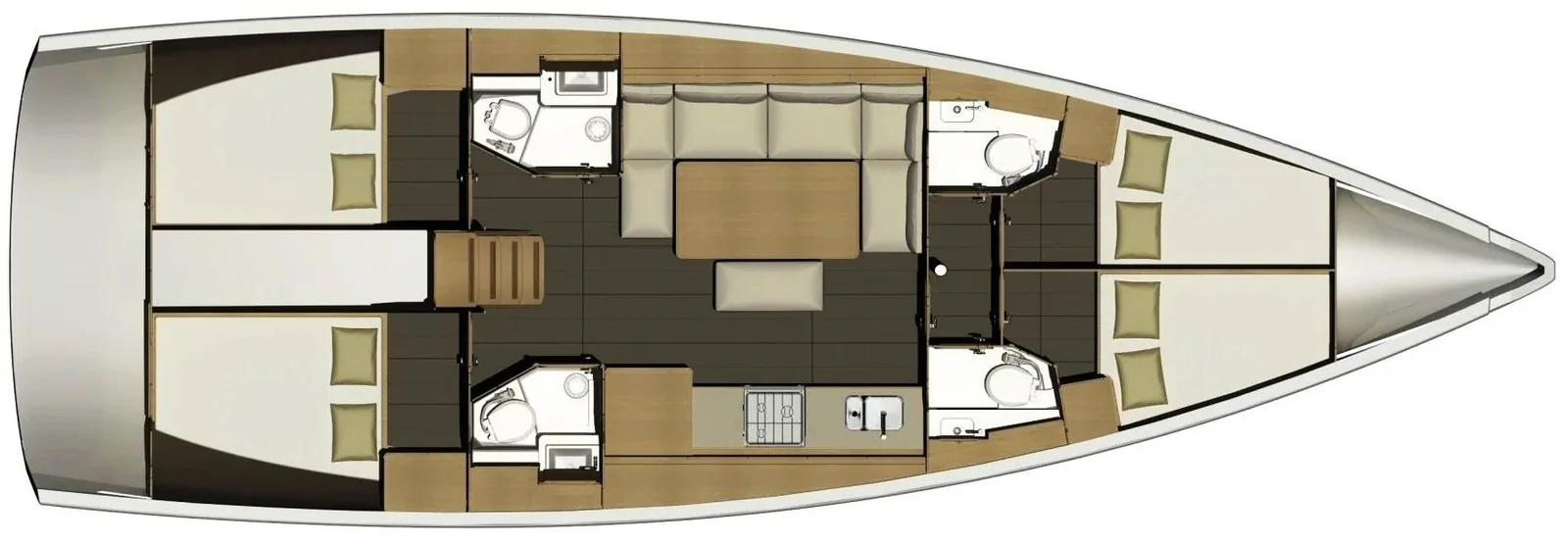 Grundriss der Yacht DUFOUR 460 Grand Large - Avalon