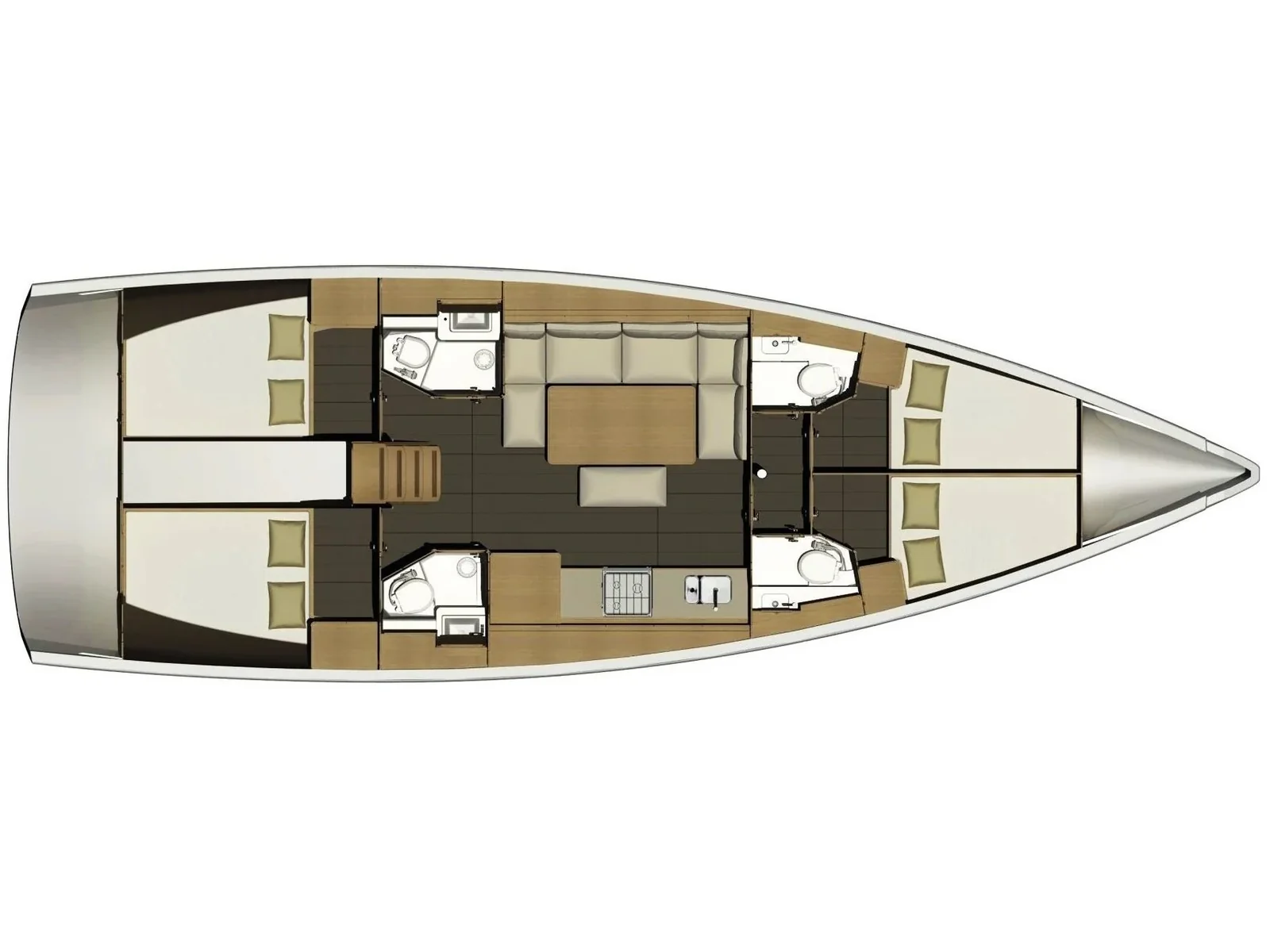 Grundriss der Yacht DUFOUR 460 Grand Large - Avalon
