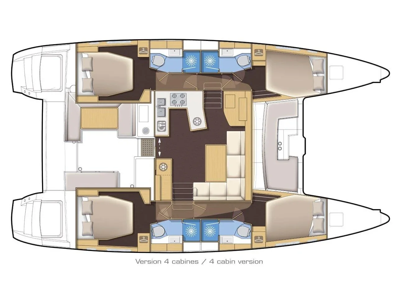 Grundriss der Yacht LAGOON 450 F - Anja I