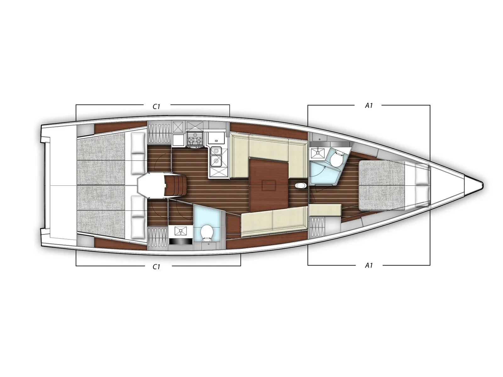Grundriss der Yacht X-Yachts X4³ - Cum Ventis