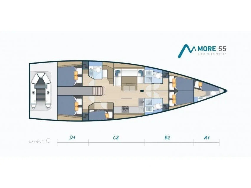 Grundriss der Yacht MORE 55 - More Relax
