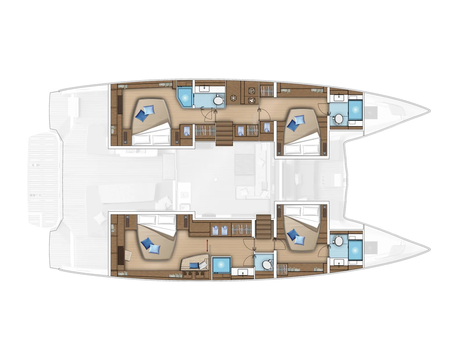 Grundriss der Yacht LAGOON 55 - Princess S