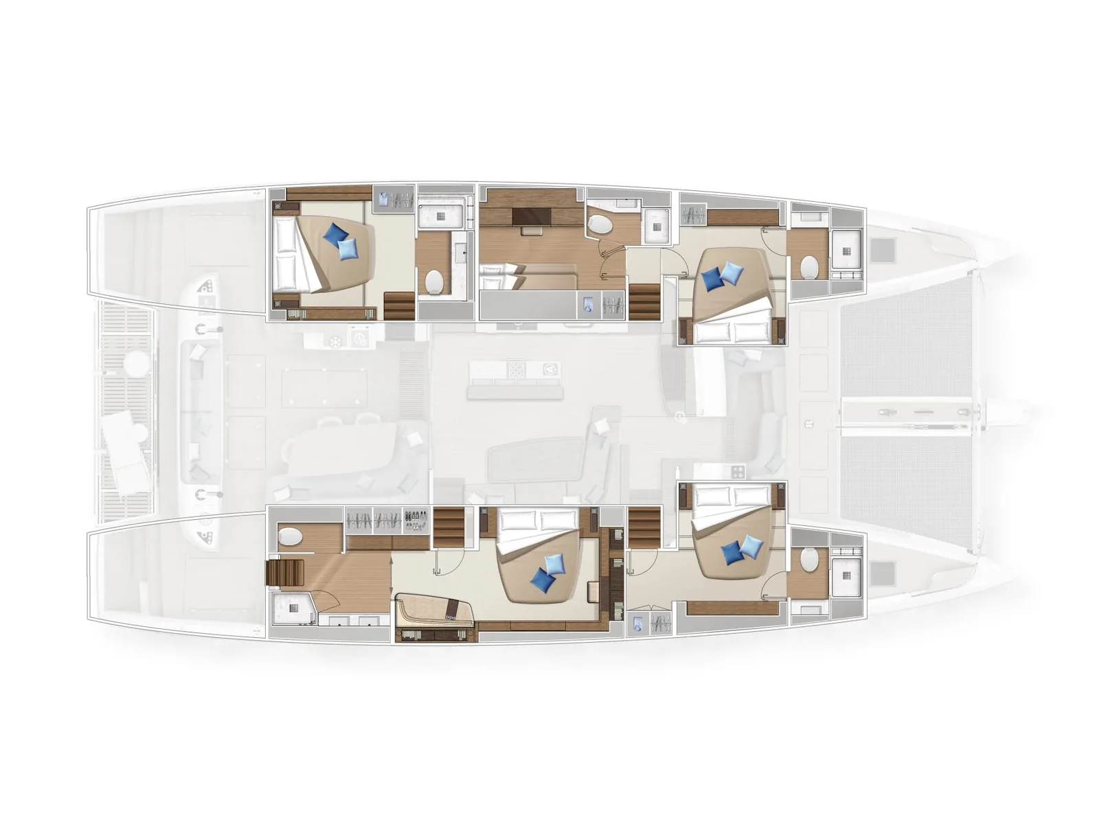 Grundriss der Yacht LAGOON Sixty 5 - Amada Mia