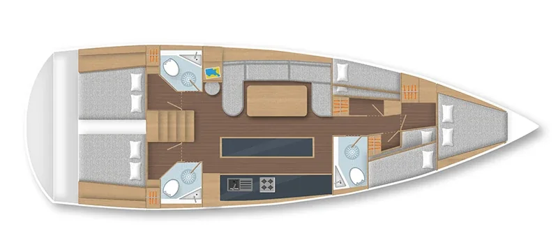 Grundriss der Yacht D & D Yachts 50 I - Prestige I