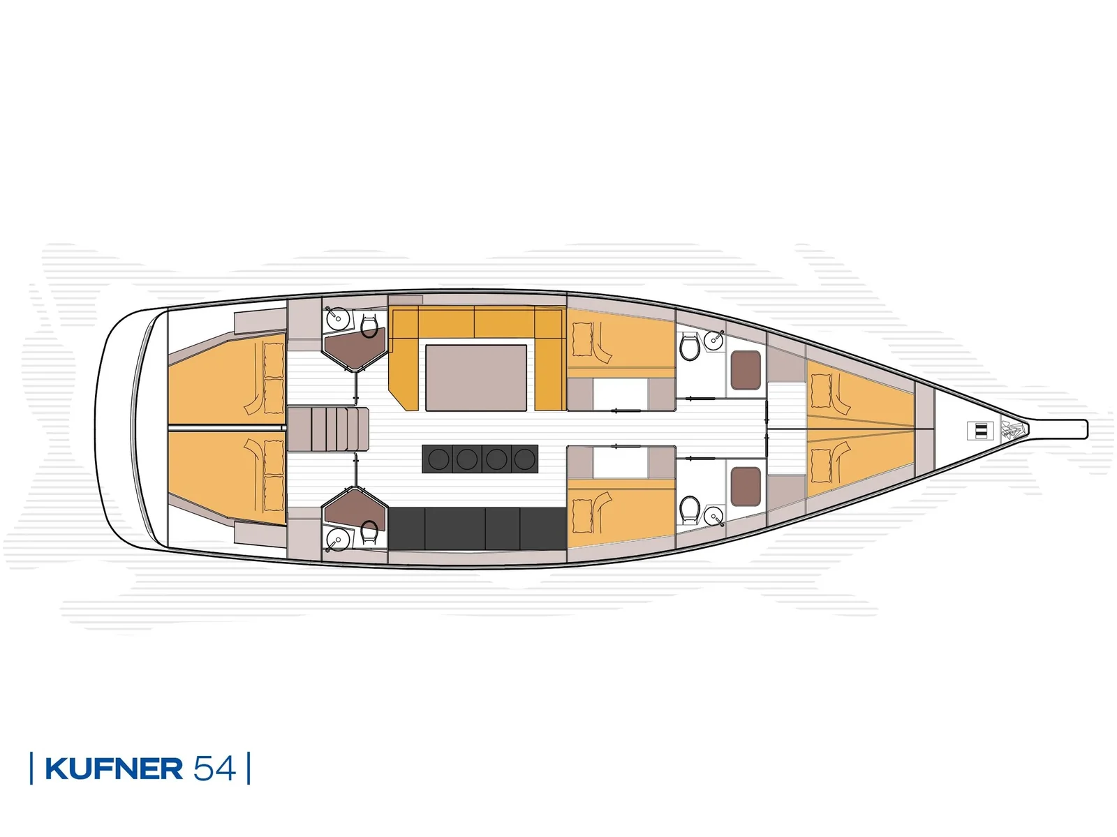 Grundriss der Yacht D & D Yachts Kufner 56 - Adriatic Expert I