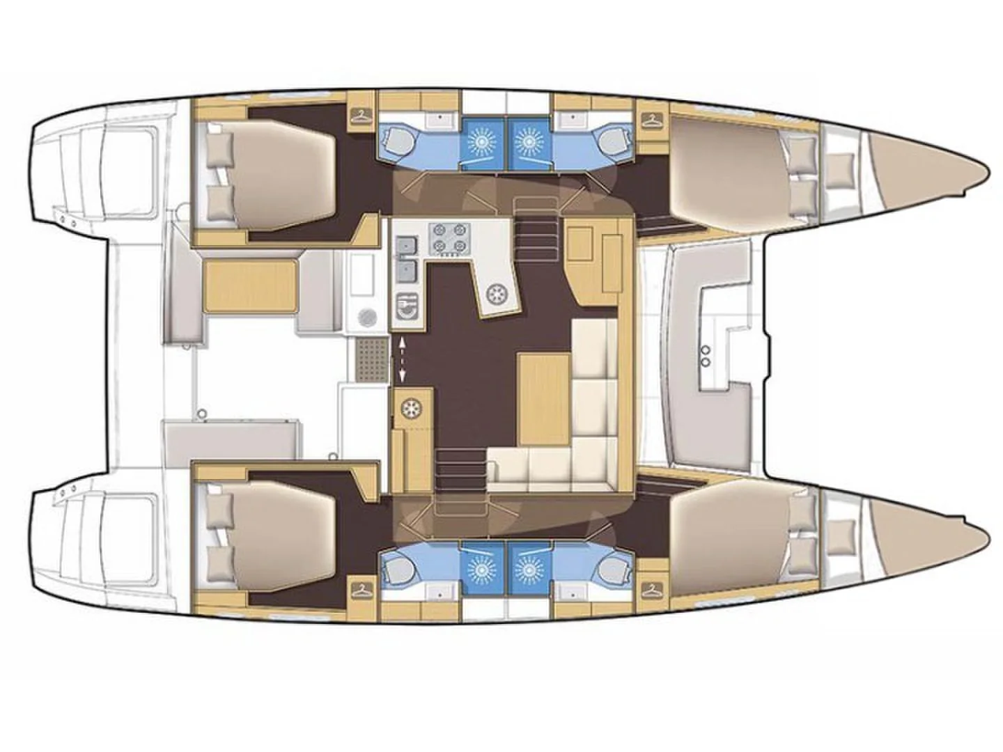 Grundriss der Yacht LAGOON 450 F - Moja Mala