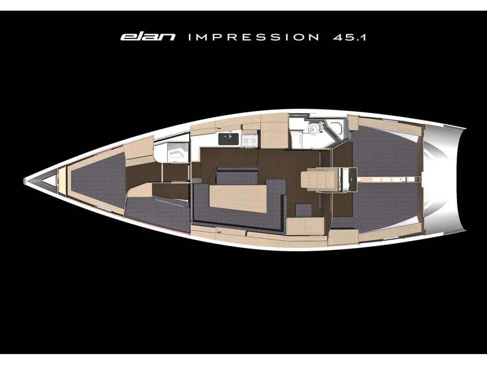 Grundriss der Yacht ELAN Impression 45.1 - Albatros
