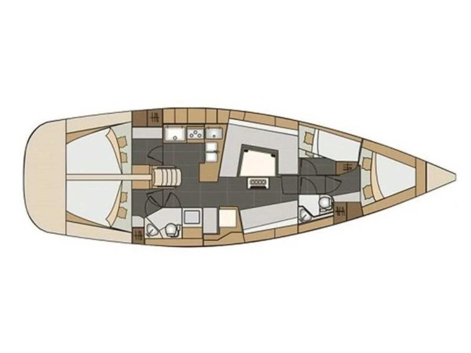 Grundriss der Yacht ELAN Impression 45 - Lasta