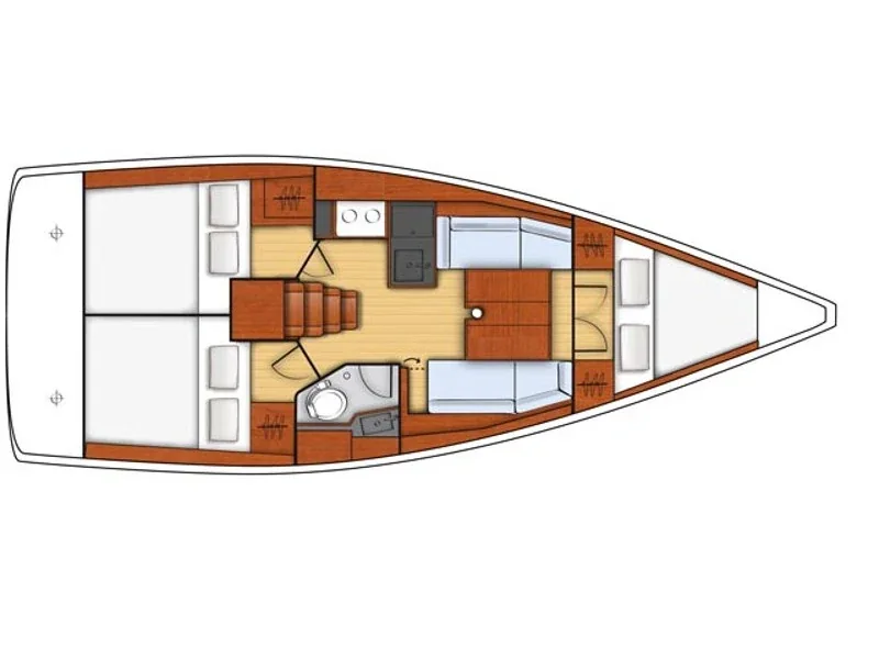 Grundriss der Yacht BENETEAU Oceanis 35.1 - Kolibri