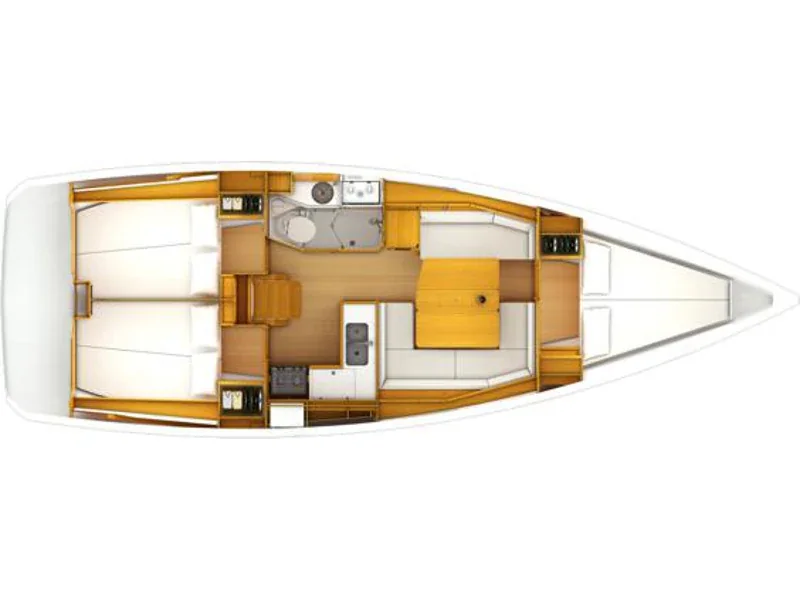 Grundriss der Yacht JEANNEAU Sun Odyssey 389 - Dust in the Wind