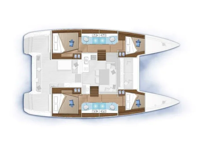 Grundriss der Yacht LAGOON 40 - Solentia