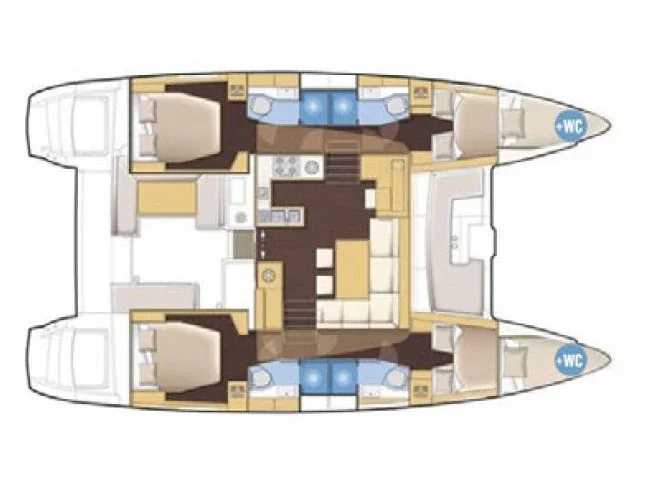 Grundriss der Yacht LAGOON 450 Fly - Samogon