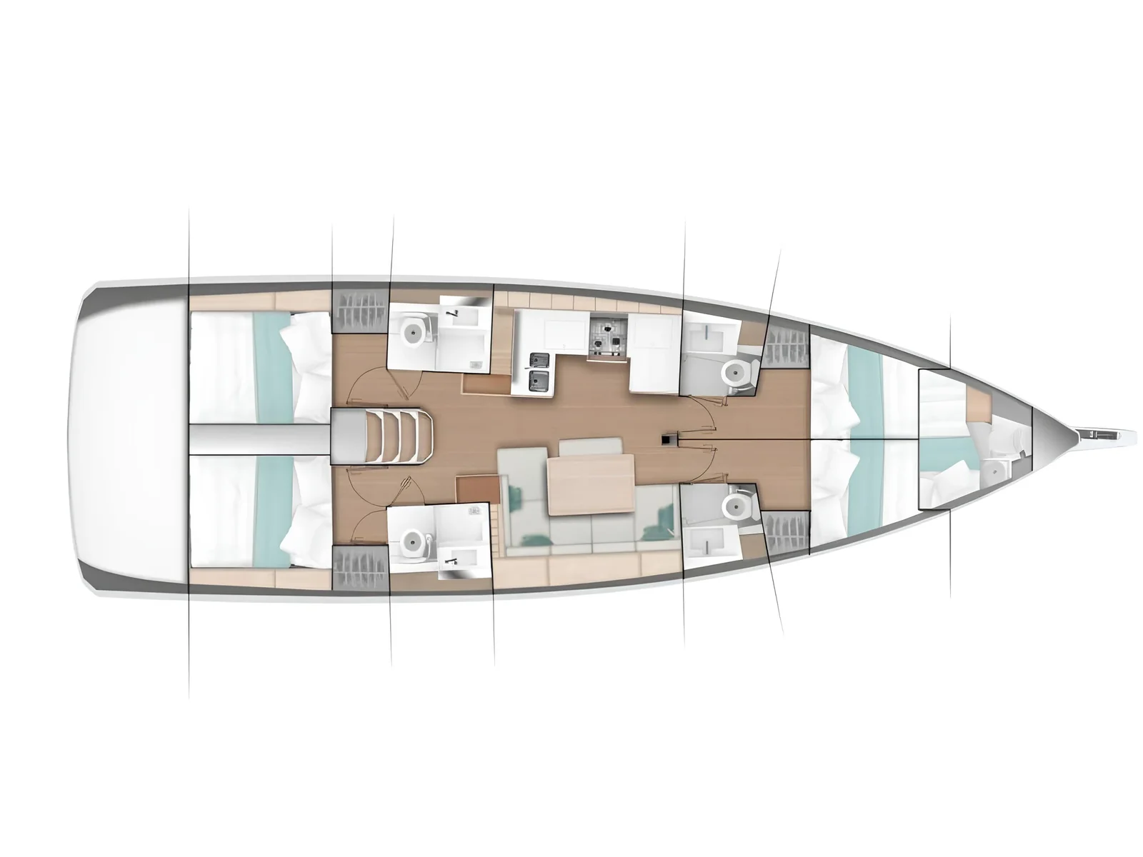 Grundriss der Yacht JEANNEAU Sun Odyssey 490 - Derya
