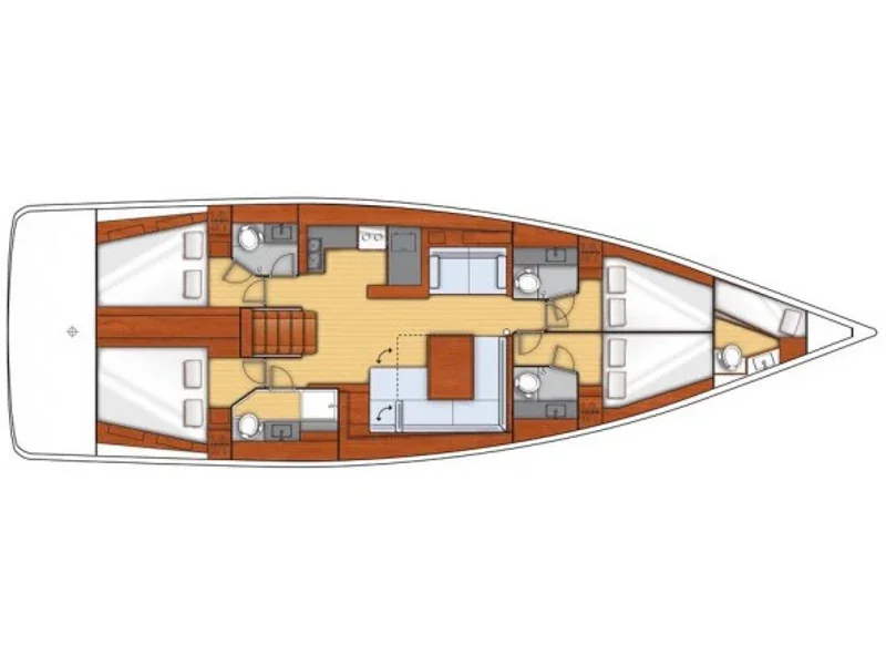 Grundriss der Yacht BENETEAU Oceanis 55 - Antiopa