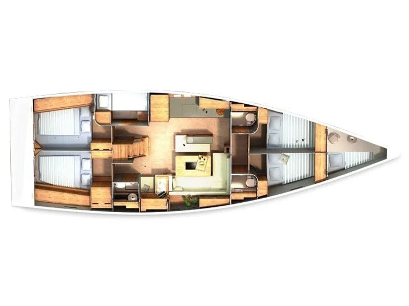 Grundriss der Yacht HANSE 505 - Furia