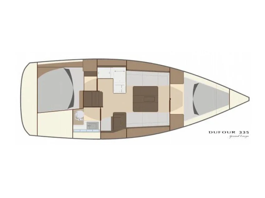 Grundriss der Yacht DUFOUR 335 Grand Large - Lara