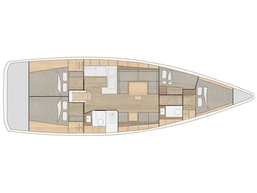Grundriss der Yacht SALONA 46 - Demetra