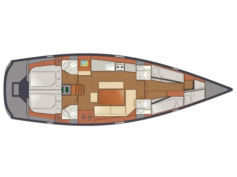 Grundriss der Yacht DELPHIA 47 - Arctic Light