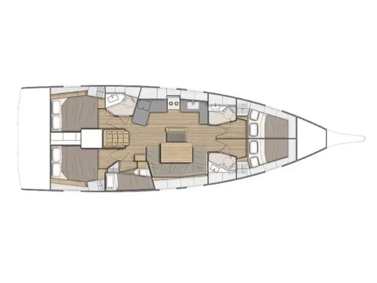 Grundriss der Yacht BENETEAU Oceanis 46.1 - Amorino