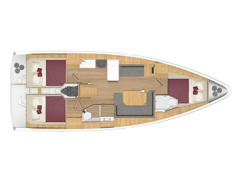 Grundriss der Yacht BAVARIA C38 - Martini