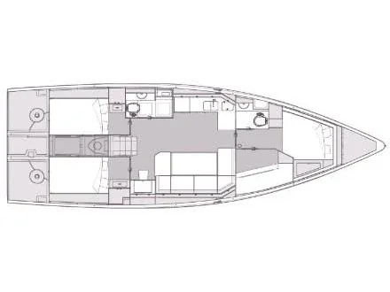 Grundriss der Yacht ELAN Impression 45 - Zara