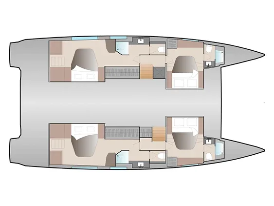 Grundriss der Yacht FOUNTAINE PAJOT Aura 51 - Princess