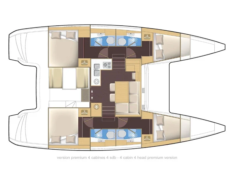Grundriss der Yacht LAGOON 39 - Nemo