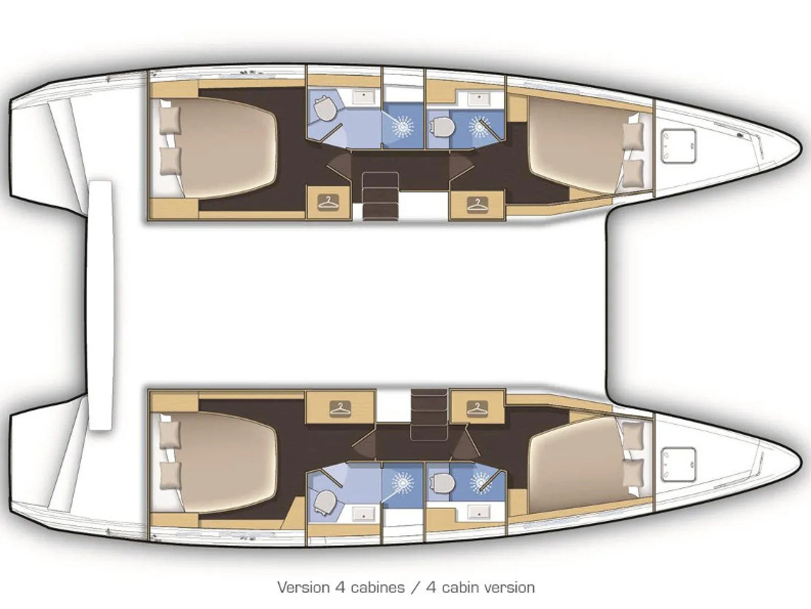 Grundriss der Yacht LAGOON 42 - Zeta