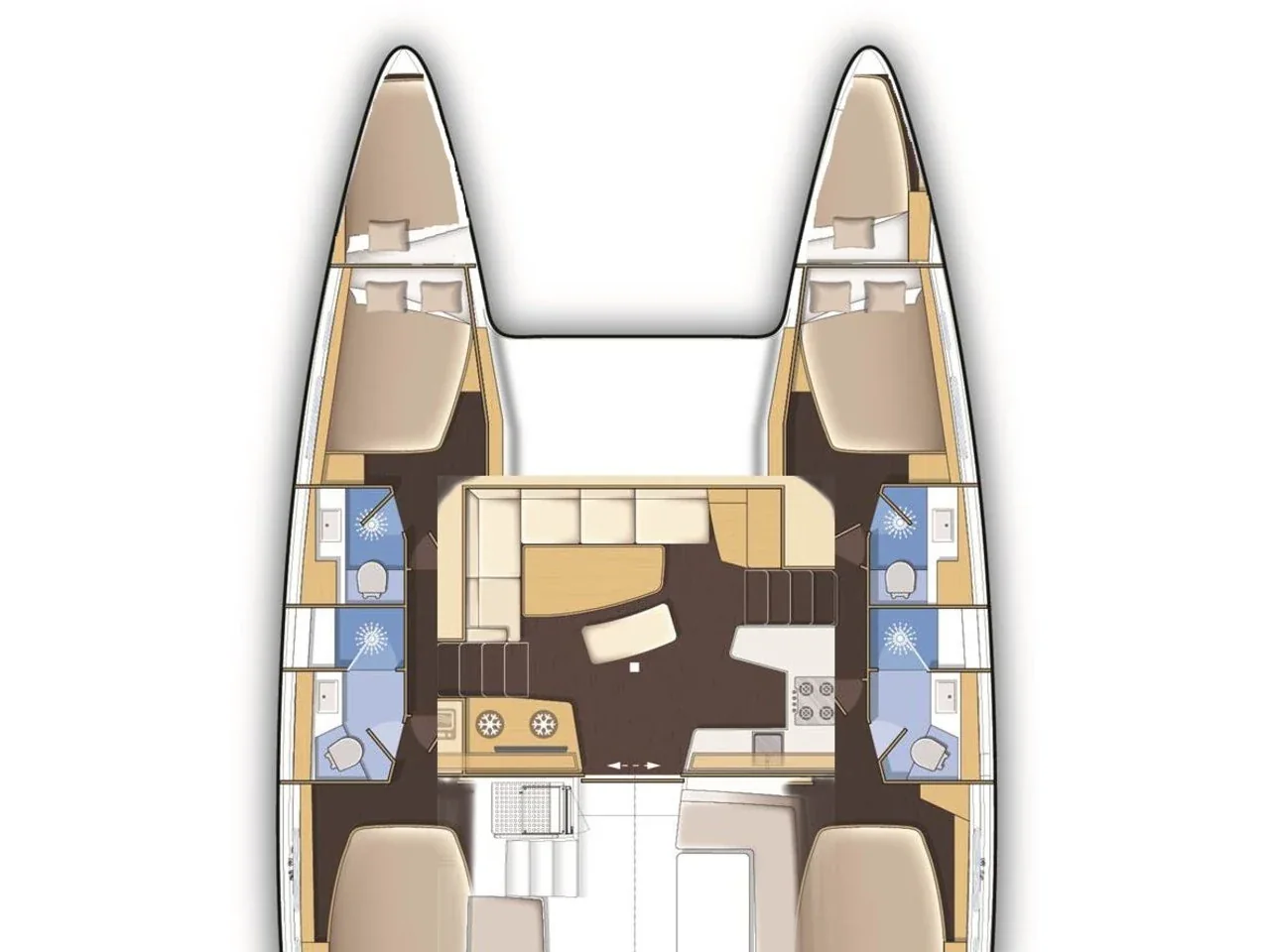 Grundriss der Yacht LAGOON 40 - Meea