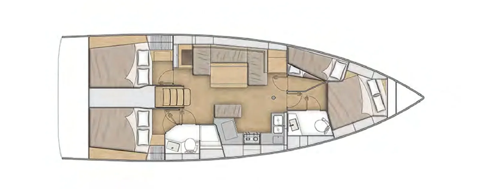 Grundriss der Yacht BENETEAU Oceanis 40.1 - Lol
