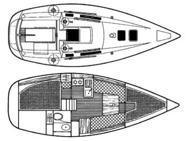 Grundriss der Yacht BENETEAU First 285 - Seagull