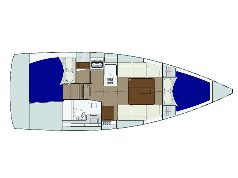 Grundriss der Yacht DUFOUR 310 Grand Large - Sisu