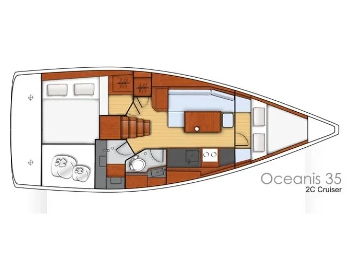 Grundriss der Yacht BENETEAU Oceanis 35 - Zomer