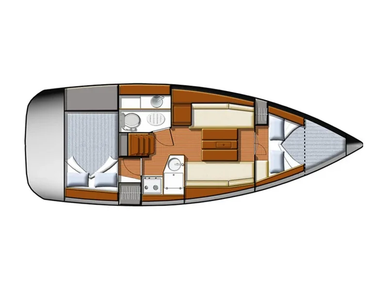 Grundriss der Yacht JEANNEAU Sun Odyssey 30i - Beagle
