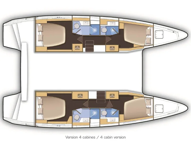 Grundriss der Yacht LAGOON 42 - Artemis