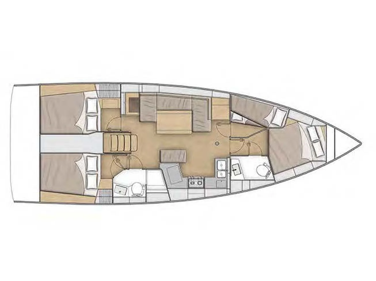 Grundriss der Yacht BENETEAU Oceanis 40.1 - Lol