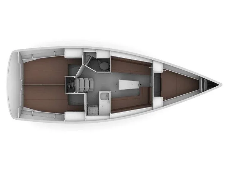 Grundriss der Yacht BAVARIA Cruiser 34 - Ziggy