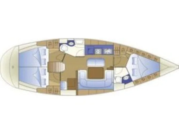 Grundriss der Yacht BAVARIA 41 - Azzurro