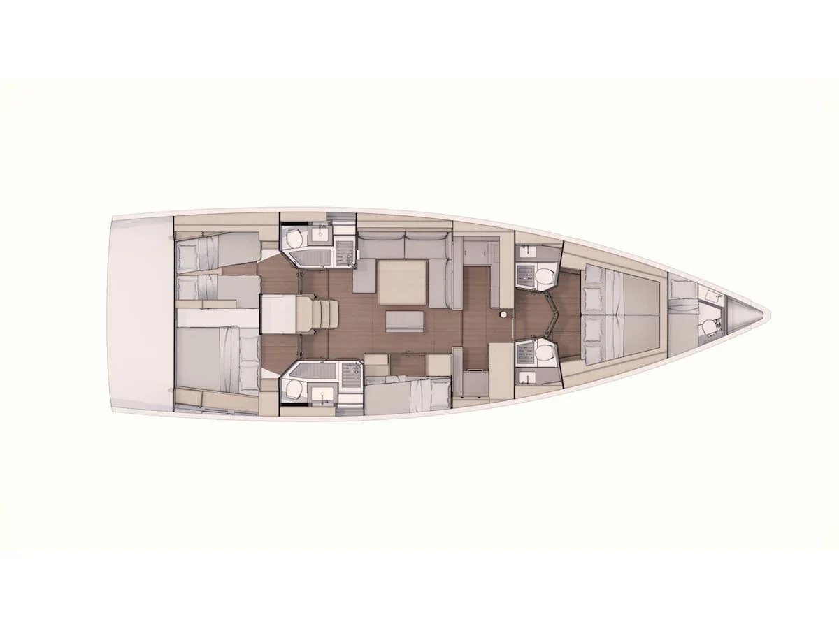 Grundriss der Yacht DUFOUR 530 Grand Large - Why Not 18