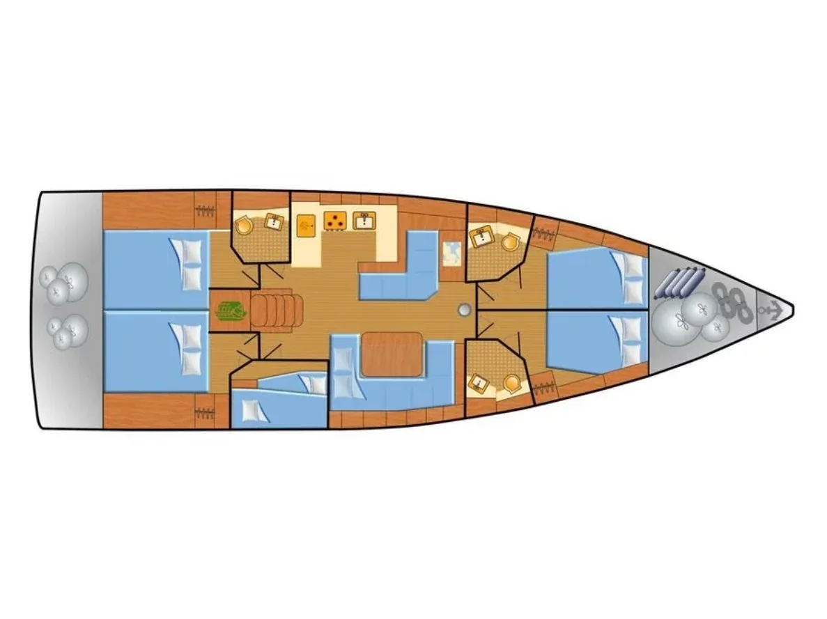 Grundriss der Yacht BENETEAU Oceanis 51.1 - Alboran Mary-Anne