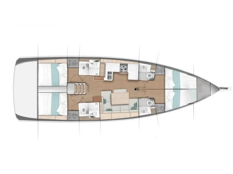 Yacht JEANNEAU Sun Odyssey 490 - Alboran Vino Blanco - Foto 1